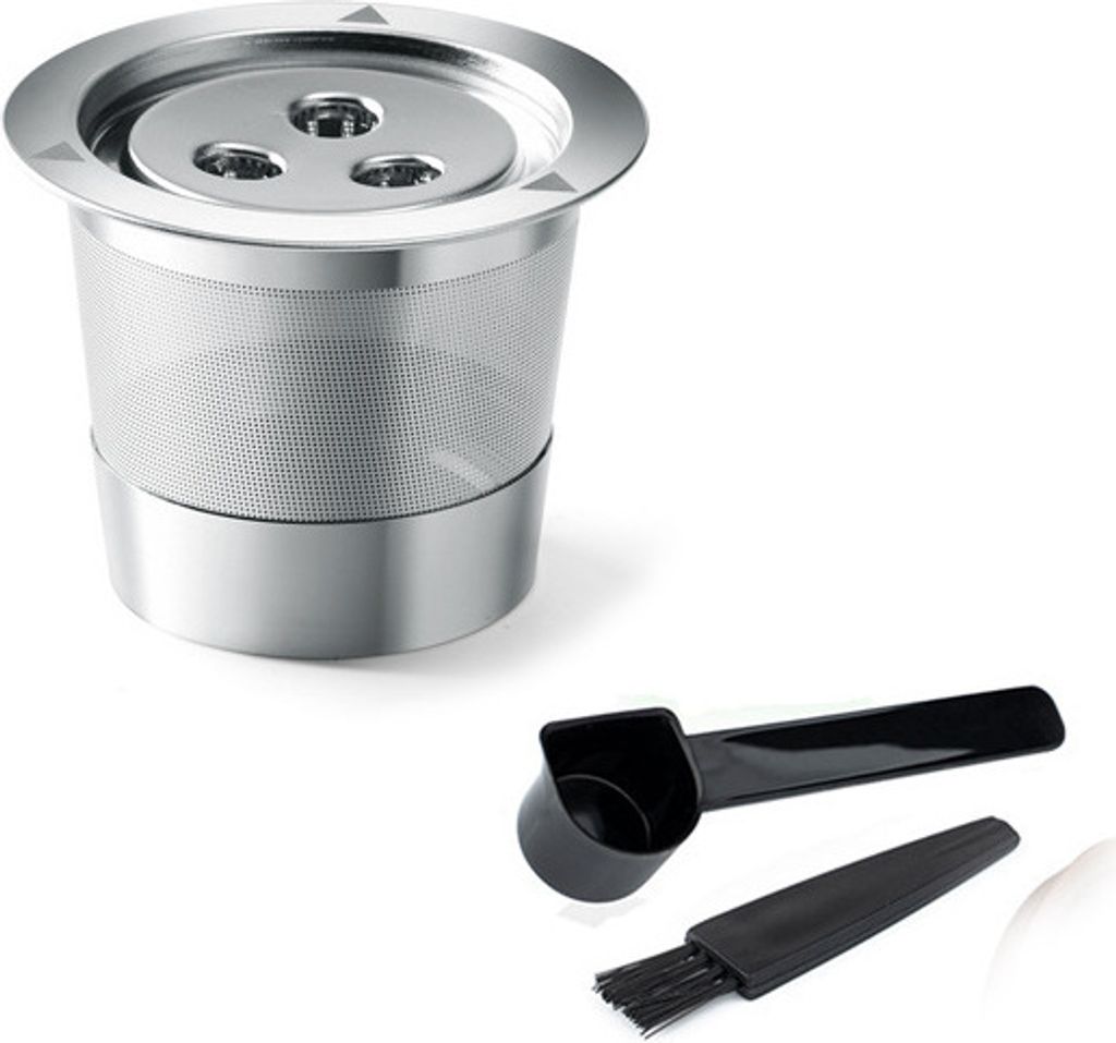 INF K Cups wiederverwendbare Kaffeepads für die Ninja Dual Brew Kaffeemaschine schwarzer Löffel