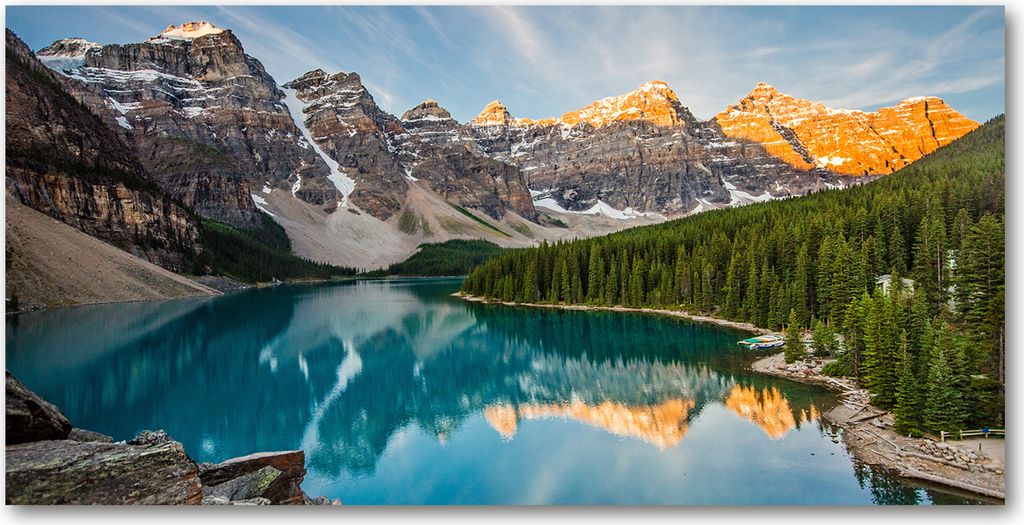 Tulup Leinwandbild - 120x60 cm - Wandkunst - Drucke auf Leinwand - Leinwanddruck - Landschaften - Blau - See in den Bergen