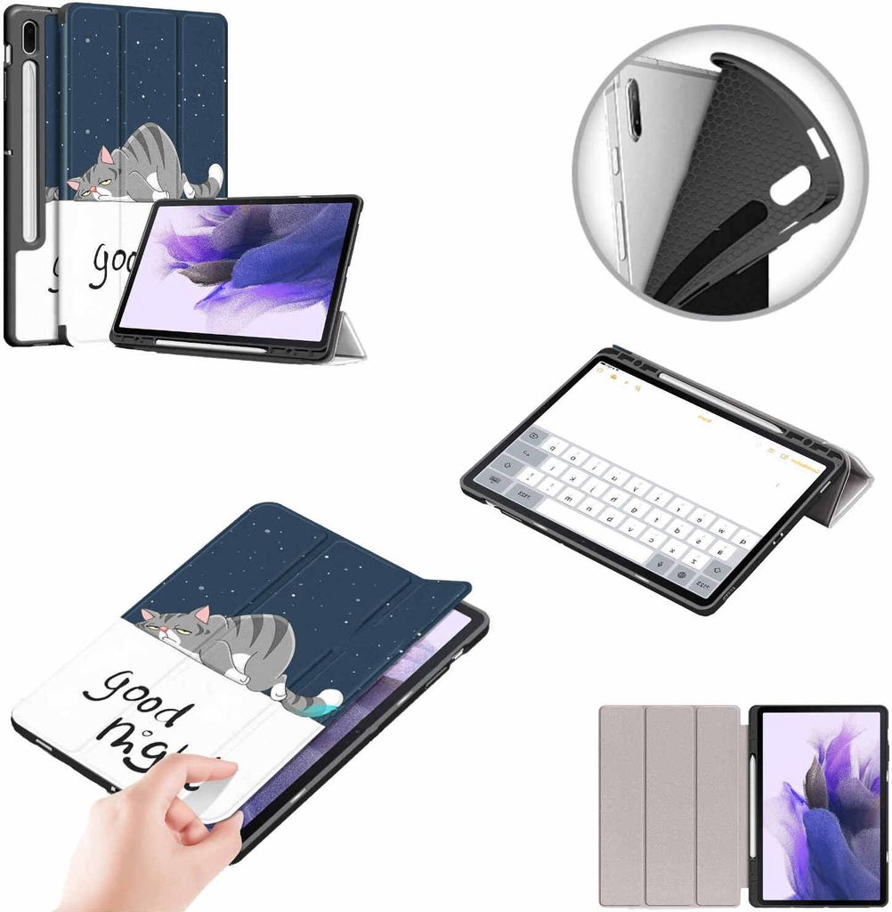 Für Samsung Galaxy Tab S7 Plus / Tab S8 Plus Smart Cover Motiv 6 Tablet Tasche