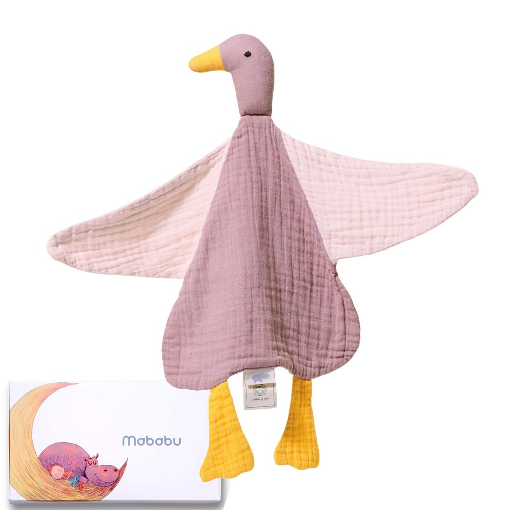 Mababu Schmusetuch Ente Baumwolle (50x40cm) – GOTS & Schnuffeltuch Musselin