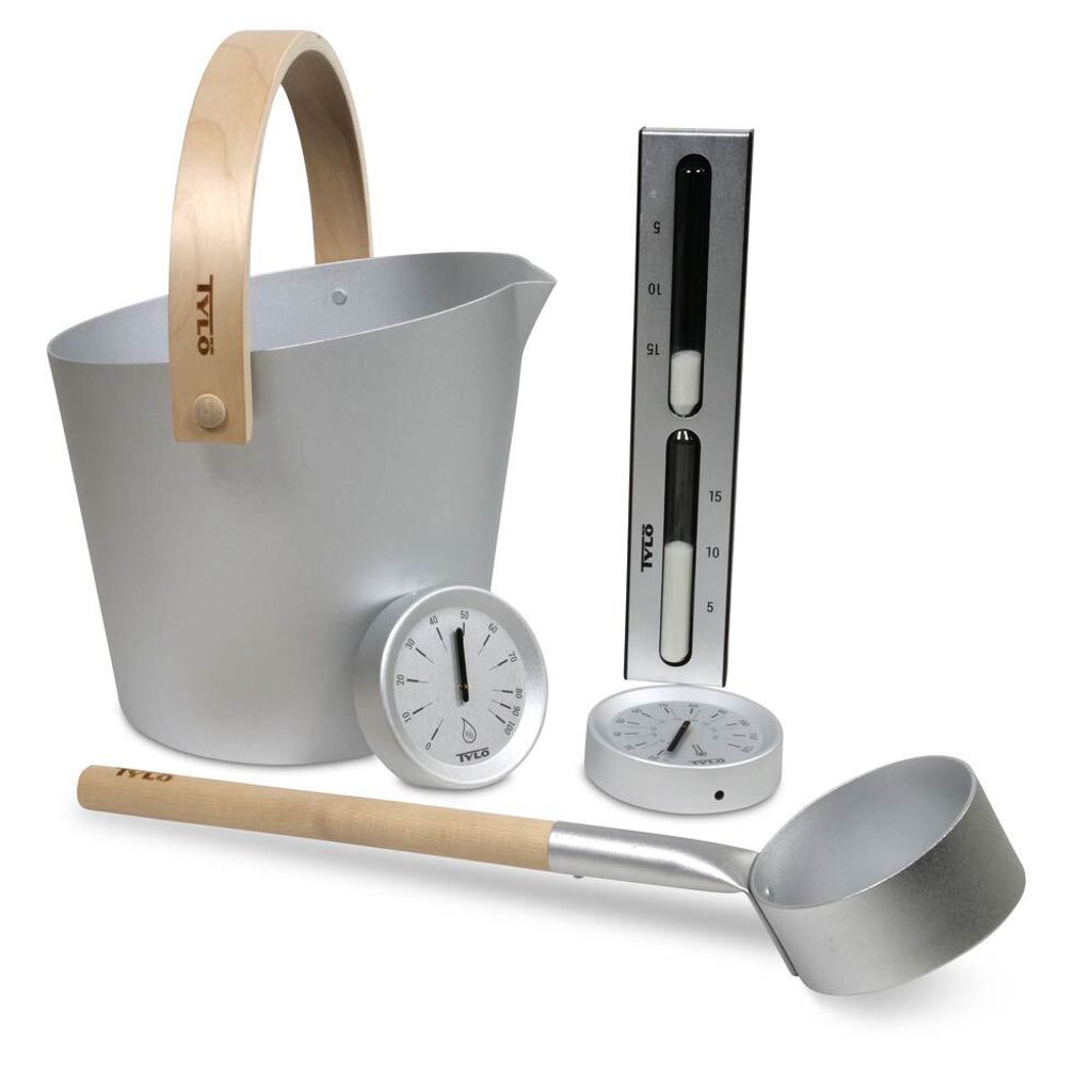SET> Tylö Saunazubehör in Silver Grey (5-tlg.)