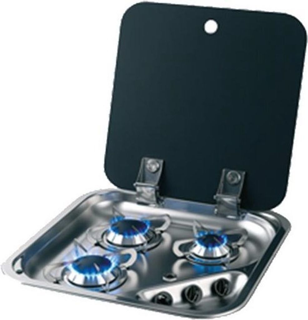CAN FC1347 Gaskochfeld mit 3 Brennern und integrierter Glasplatte