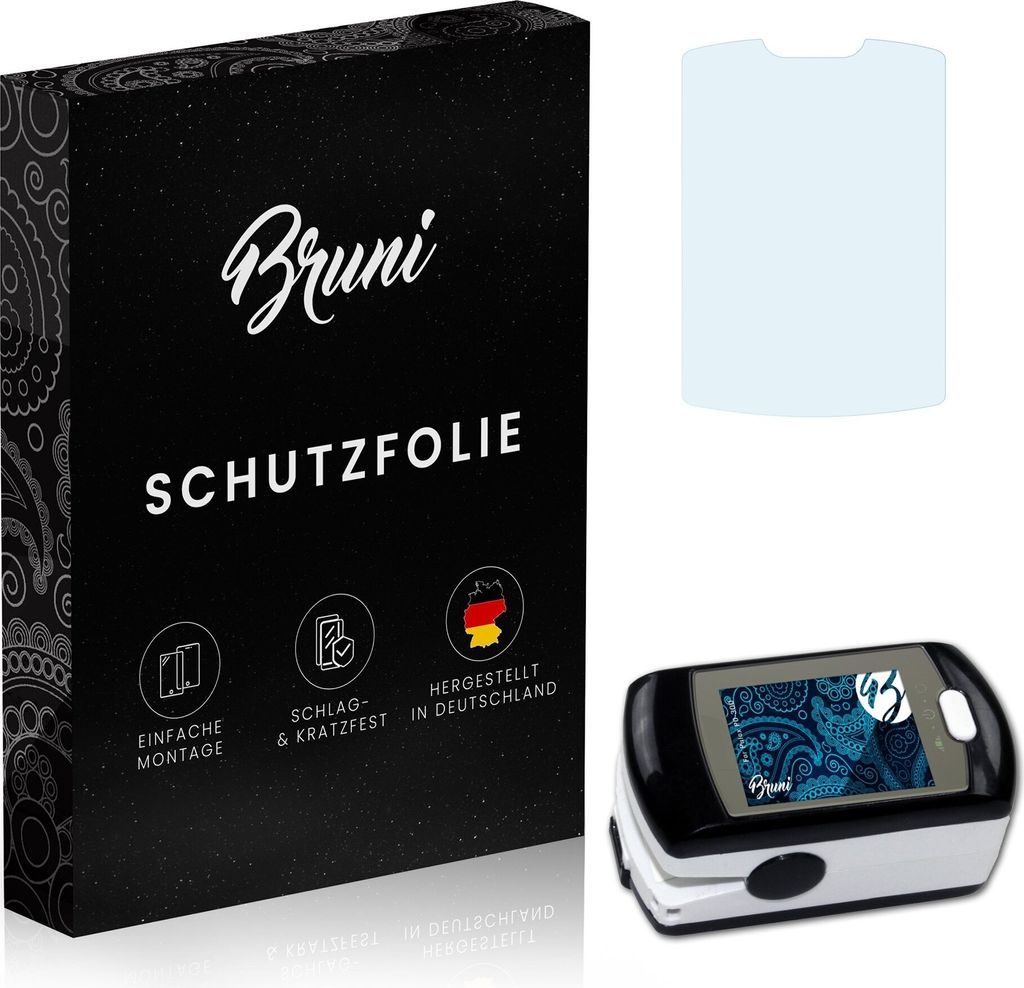 Bruni Basics-Clear 2x Schutzfolie kompatibel mit Pulox PO-300 Folie