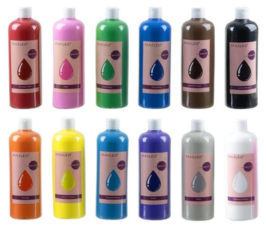 Maaleo 26340: Plakatfarben, 12 Stück à 500 ml Produktbild 