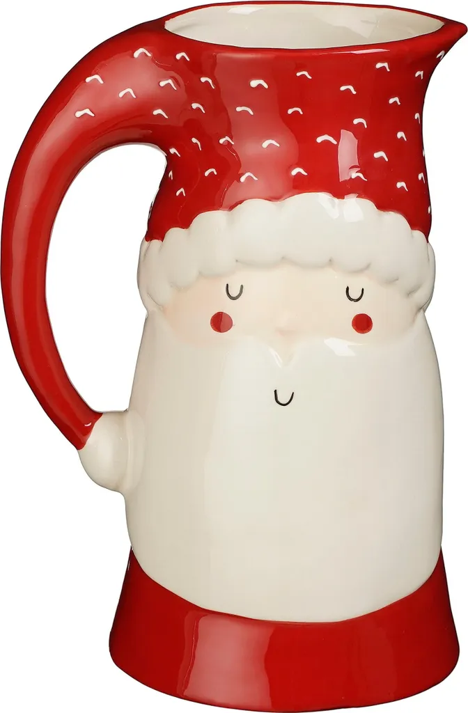 Maison des Saisons Pichet de célébration en Faïence Rouge - 22 cm
