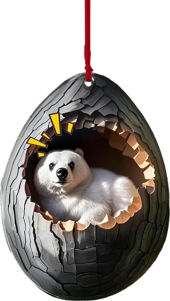 Weihnachtsbaumschmuck mit Eulen-, Eisbären- und Katzenmotiv, Acryl-Anhänger, 2D-Kunststoff-Hängedekoration, festliche Partydekoration