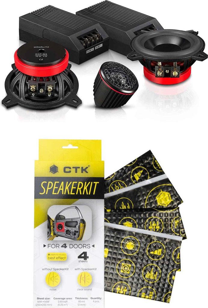 Lautsprecher Emphaser ECP-M4 inkl. CTK Speakerkit Dämmpaket -