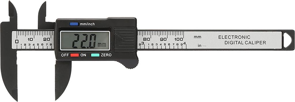 Praktischer elektronischer digitaler Messschieber aus Kunststoff (100 mm) mit großem LCD-Bildschirm (ohne Batterie)