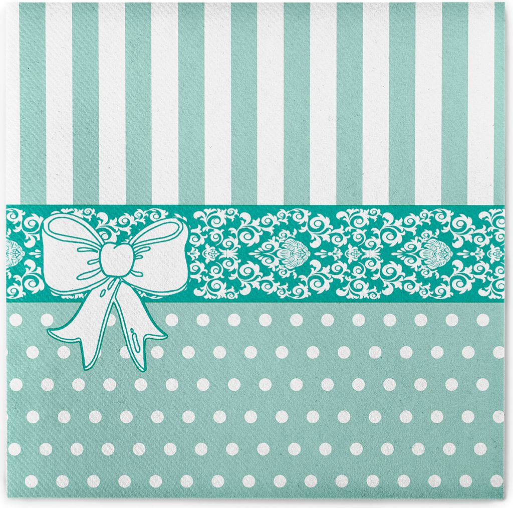 Sovie HOME Serviette Bine in Mint aus Linclass Airlaid 40 x 40 cm, 12 Stück - Ornamente