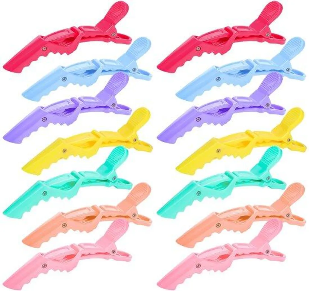Lot de 14 Pinces Cheveux Professionnelles pour Coupe et Coiffage Précis