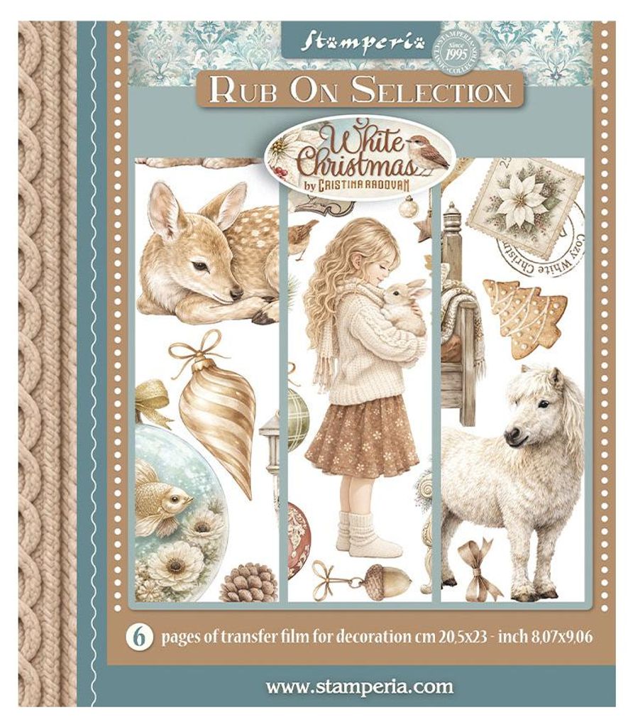 Stamperia XL Rub On Set White Christmas 20.5 x 23.0 cm Produktbild 