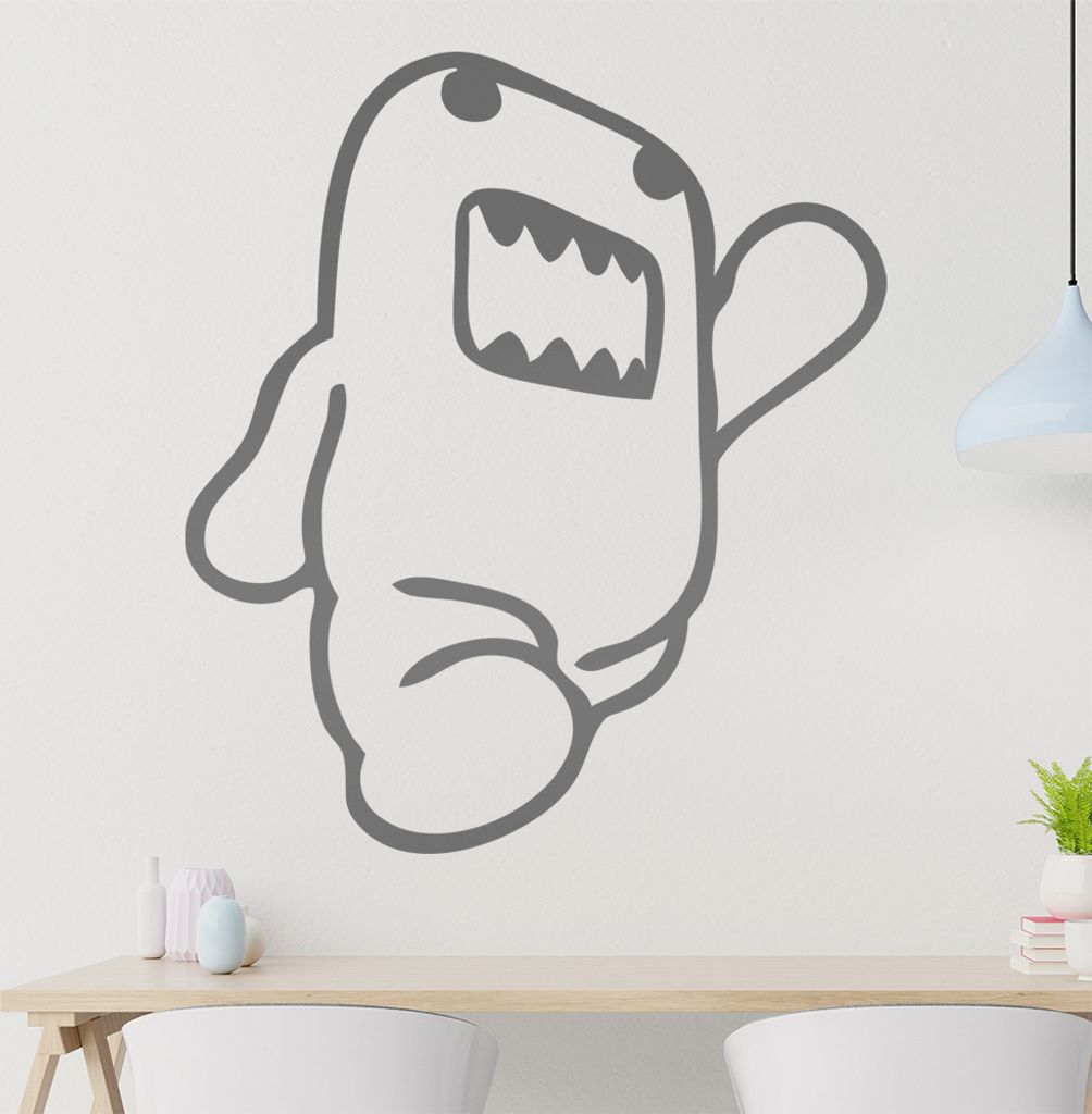 KIWISTAR Domo Kun laufend Japan Wandtattoo in 6 Größen - Wandaufkleber Wall Sticker - Dekoration, Küche, Wohnzimmer, Schlafzimmer, Badezimmer