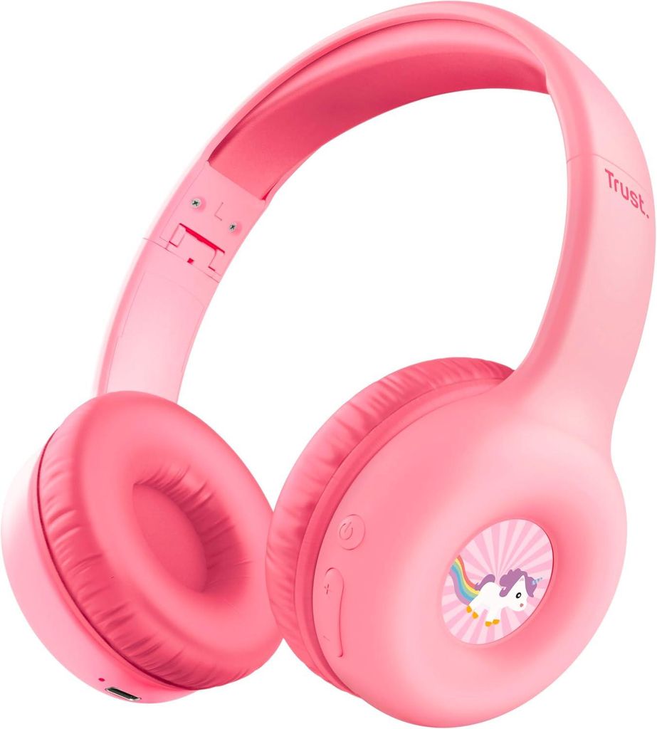 Kopfhörer Kinder mit Lautstärkenbegrenzer (85dB) ab 4 Jahre, On Ear Faltbares Headset mit Mikrofon, 15 Stunden Spielzeit, Kinder Kopfhörer Kabellos