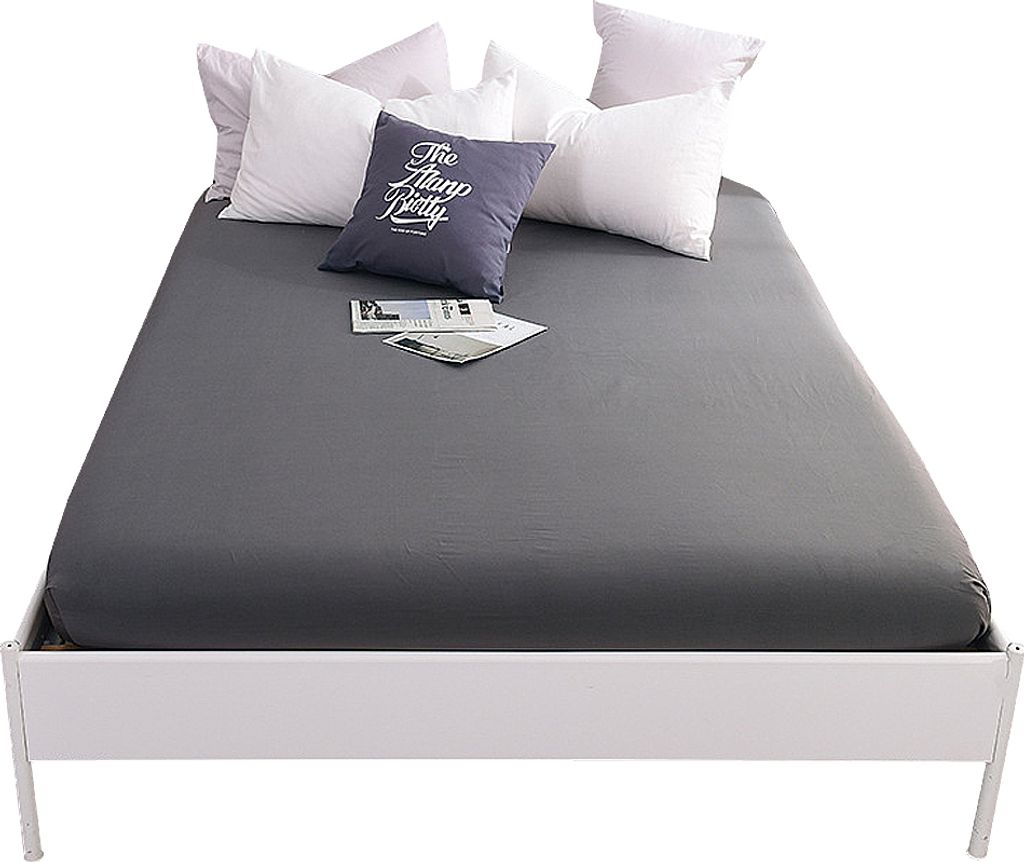 CANDeal Spannbetttuch, 100% Baumwolle, 30cm Tiefe Tasche, 180cm x 200cm Grau