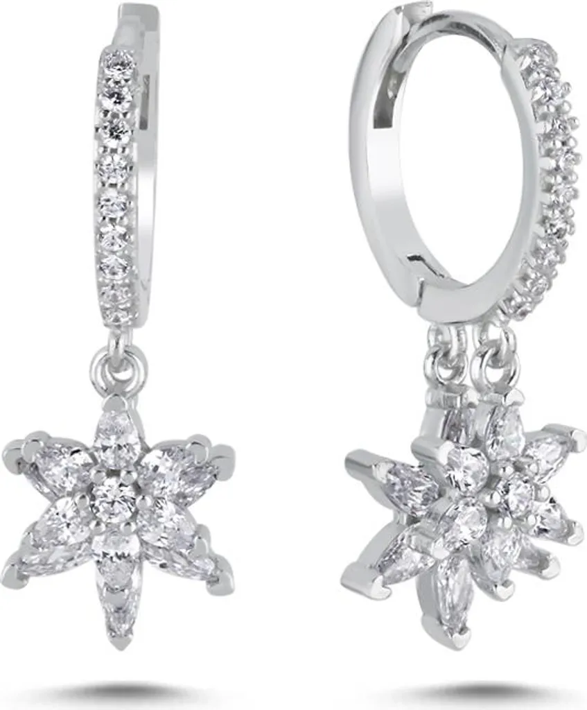 Boucles d'oreilles fleur de lotus blanche en argent 925 véritable