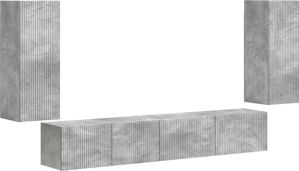 TV-Schrankset 4 pcs Beton Grau Holzwerkstoff