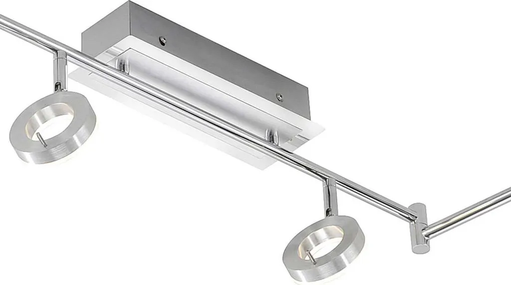 Plafonnier LED 6 spots orientables Sileda en aluminium gris mat chic - 2
