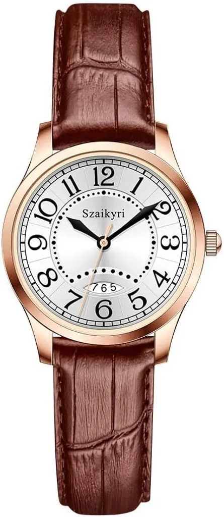 Orologio da donna, orologio classico per le donne con semplice lettura dell'ora numeri arabi Orologi da donna con calendario impermeabile preciso cronometraggio