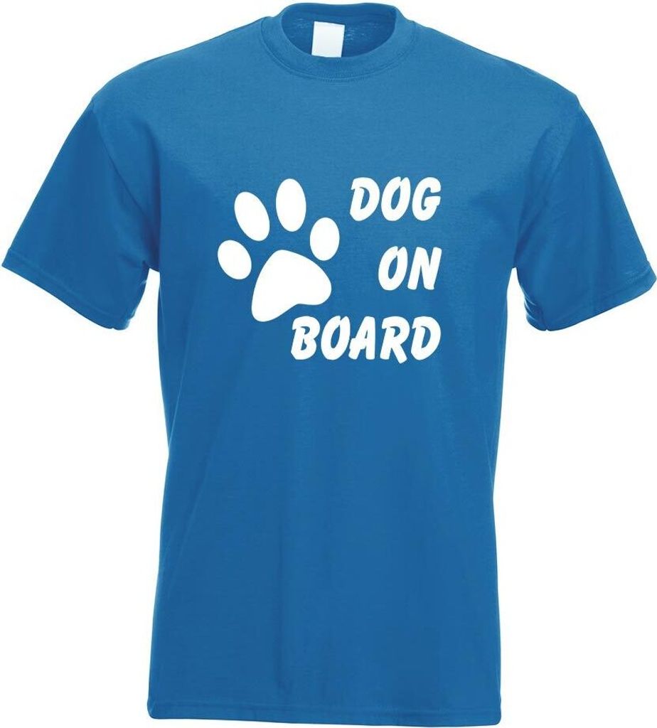 Kiwistar - T-Shirt - royal - Dog on Board Motiv Bedruckt Funshirt Design Print - mit Motiv Bedruckt - Funshirt Design - Sport - Freizeit - Herren - XL