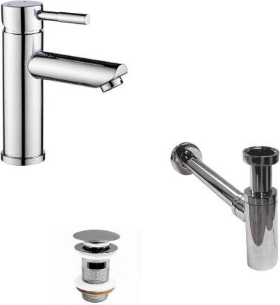 Wasserhahn mit niedrigem Auslauf + CLINT-Abfluss + SIMON-Siphon
