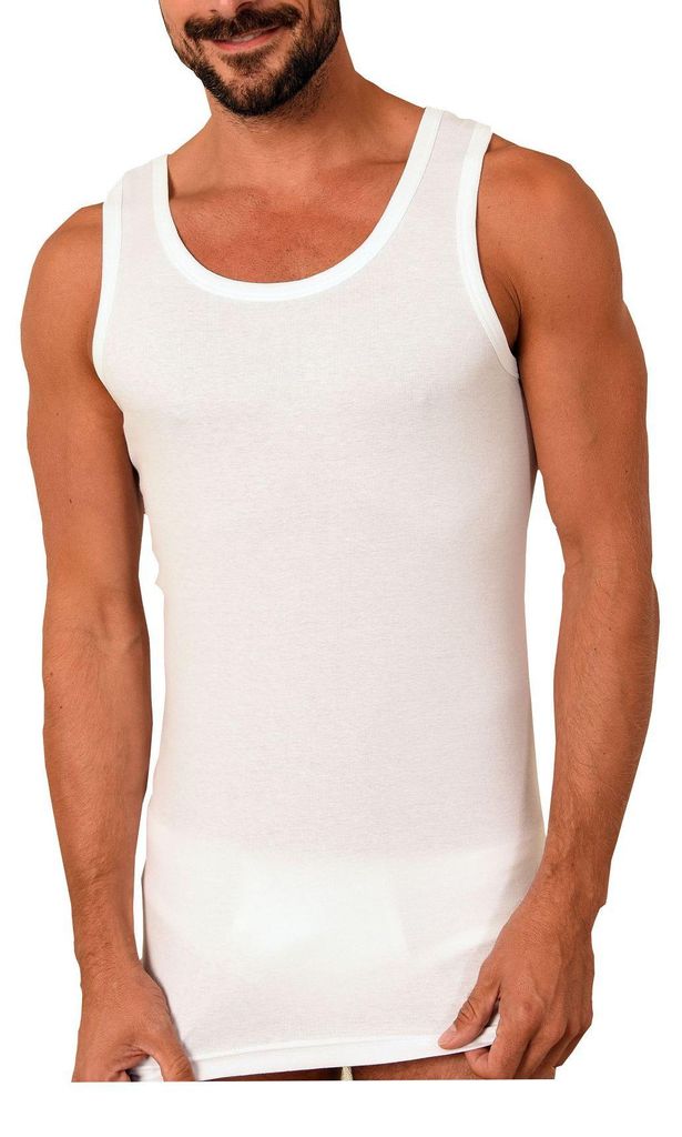 55001 Herren Achselhemd Feinripp Unterhemd 2erpack weiss Produktbild 