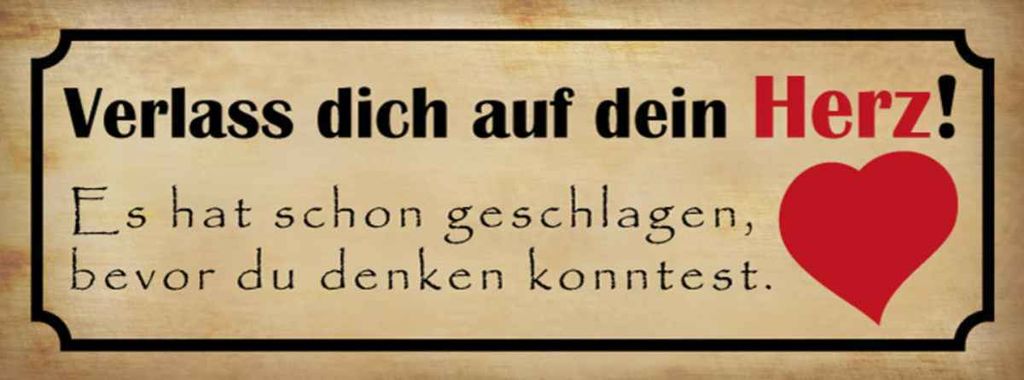 vianmo Holzschild 10x27 cm verlass dich auf dein Herz Spruch Zitat
