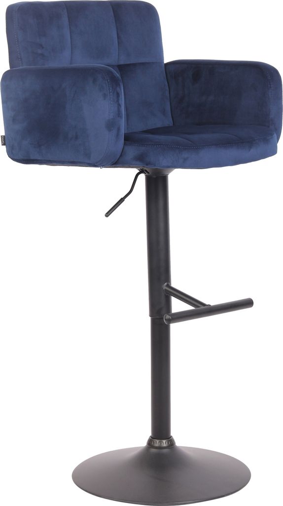 Barhocker HLO-CP326 Samt schwarz blau