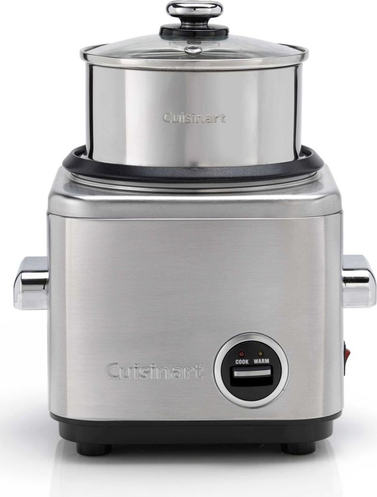 Cuisinart Reiskocher und Dampfgarer Küchengeräte CRC400E kompakt gebürsteter Edelstahl Kapazität 400g