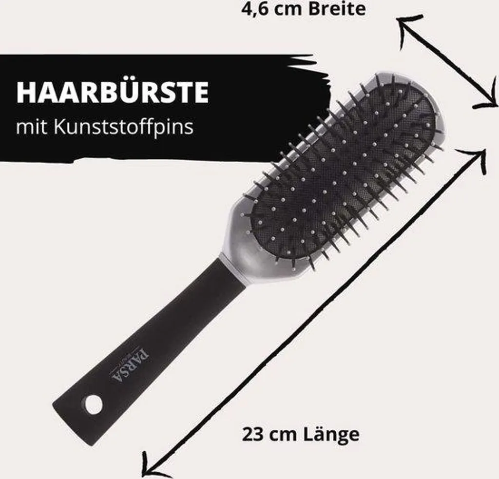 Brosse à cheveux avec picots arrondis plastique pour coiffage quotidien