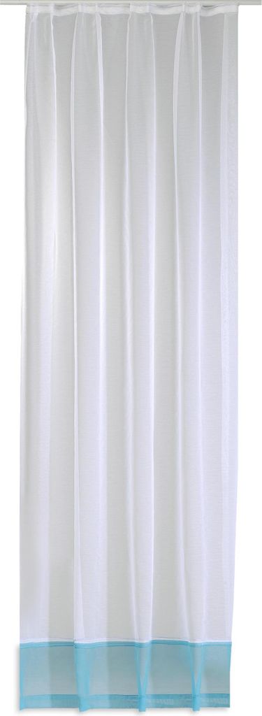 Voile Dekoschal transparent Christal 140x245cm Kräuselband türkis