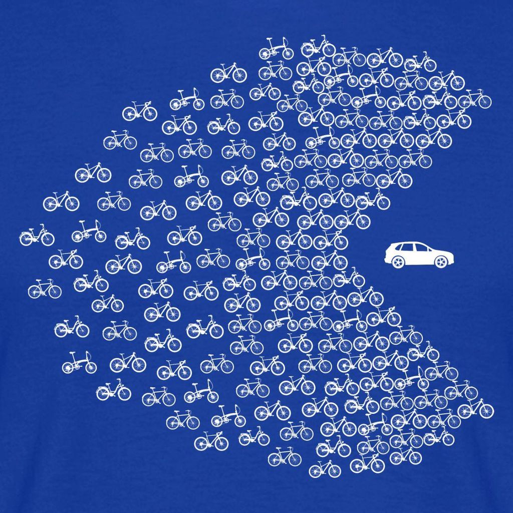 Spreadshirt Fahrräder Fressen Auto | Fahrradfahrer Gegen SUV Männer T-Shirt, 4XL, Dunkelblau