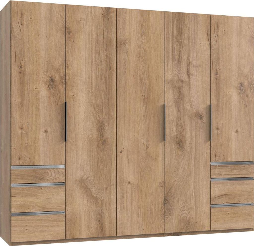 Kleiderschrank Level Drehtürenschrank mit Schubladen Ausführung wählbarPlankeneiche