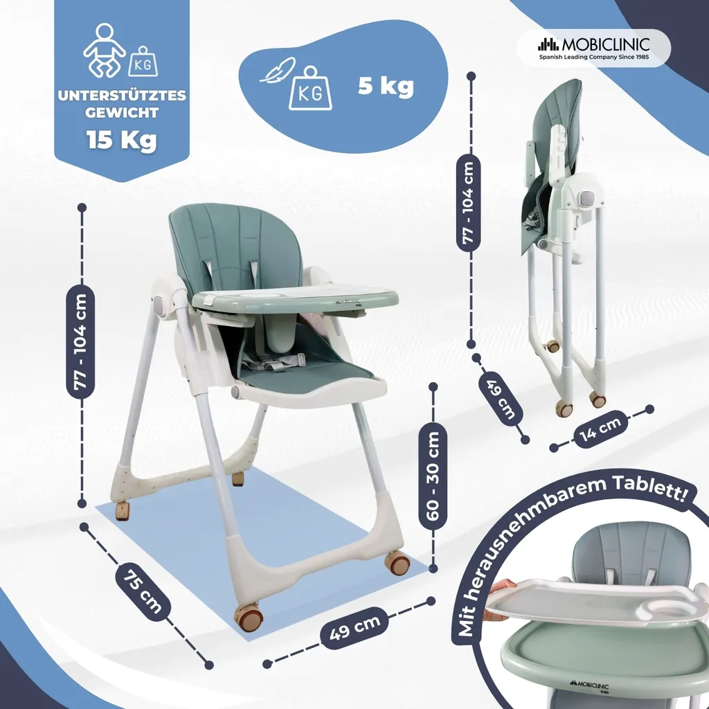 Chaise Haute Simba Mobiclinic : Solution Pliable et Évolutive Bébé
