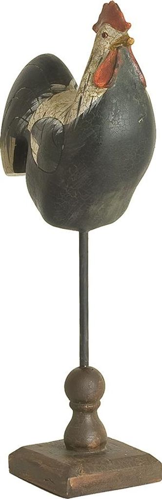 Clayre & Eef Figur Hahn 16x8x34 cm Schwarz Polyresin Produktbild 
