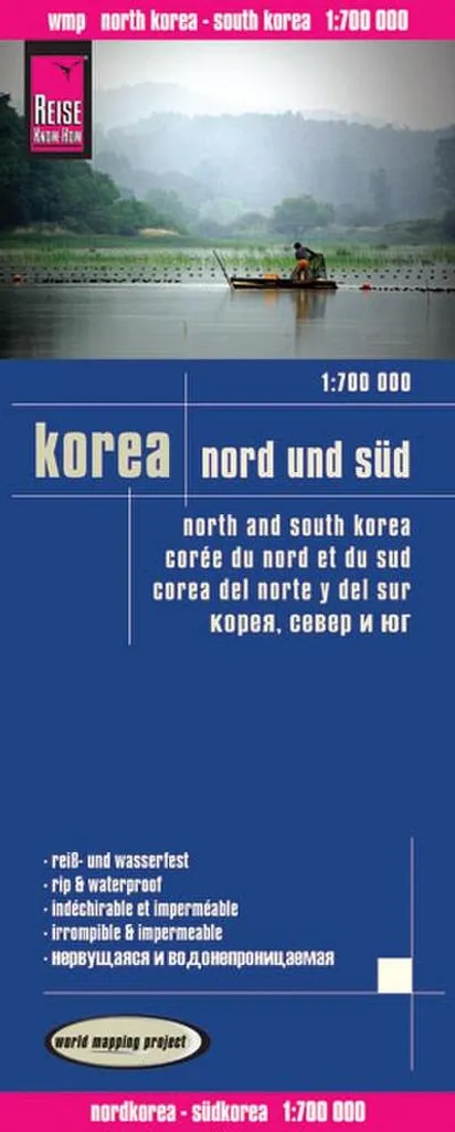 Carte Corée Nord et Sud indéchirable : orientez-vous sans GPS à l'échelle 1:700.000