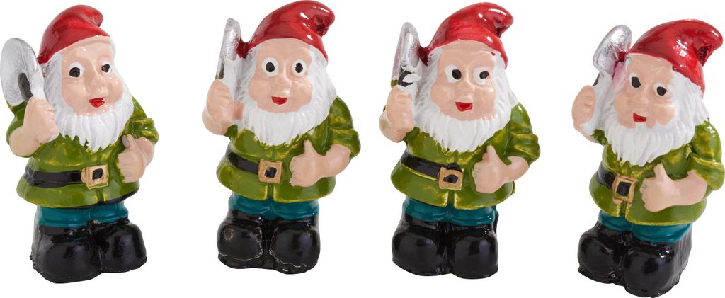 VBS Gartenzwerg Uwe 4er Set Miniaturfiguren 1.2x2.0x3.1 cm Produktbild 
