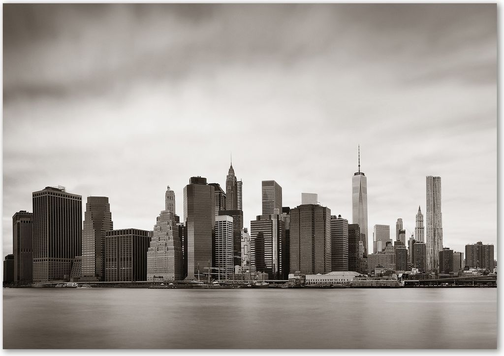 Tulup Leinwandbild - 100x70 cm - Wandkunst - Drucke auf Leinwand - Leinwanddruck - Sehenswürdigkeiten & Architektur - Schwarzweiß - Manhattan N...