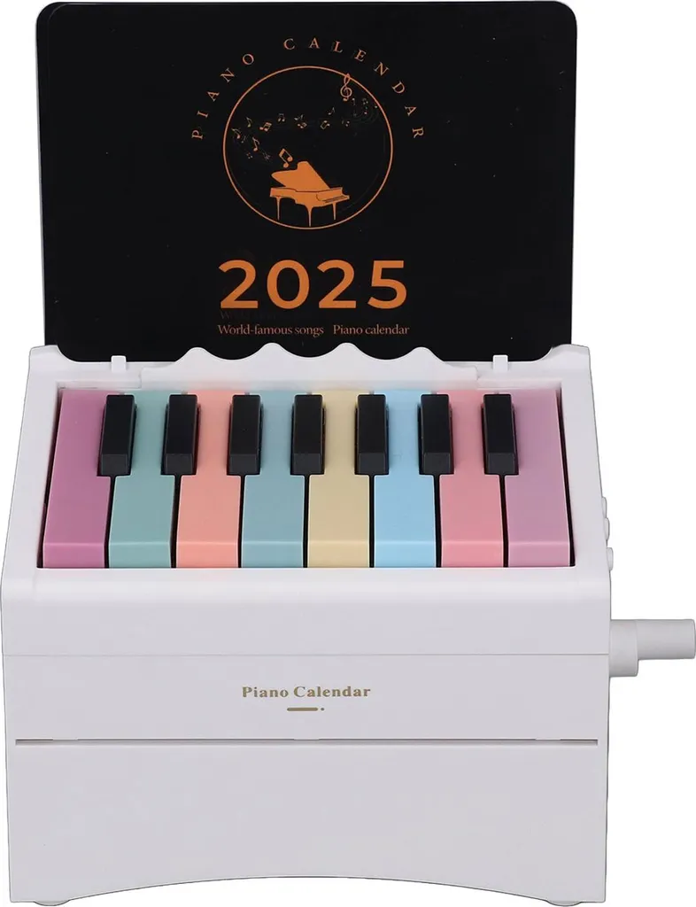 Piano Calendrier 2025 Bluetooth 52 Morceaux avec Volume Réglable Blanc