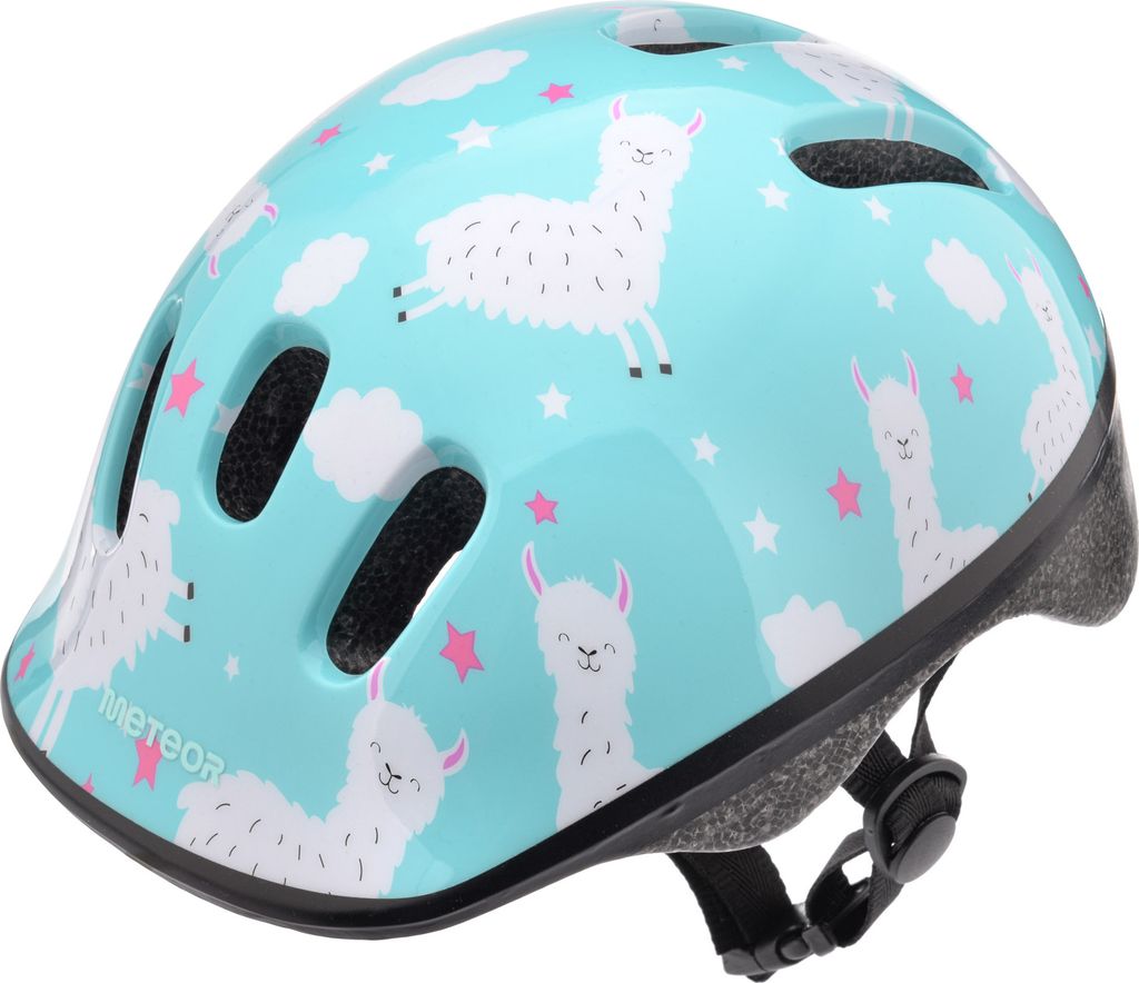Meteor Schutzhelm, Kinderhelm, Fahrradhelm, Rollschuhe, KS06 Helm Kinderfahrradhelm Helm, größe XS 44-48 cm Alpacas