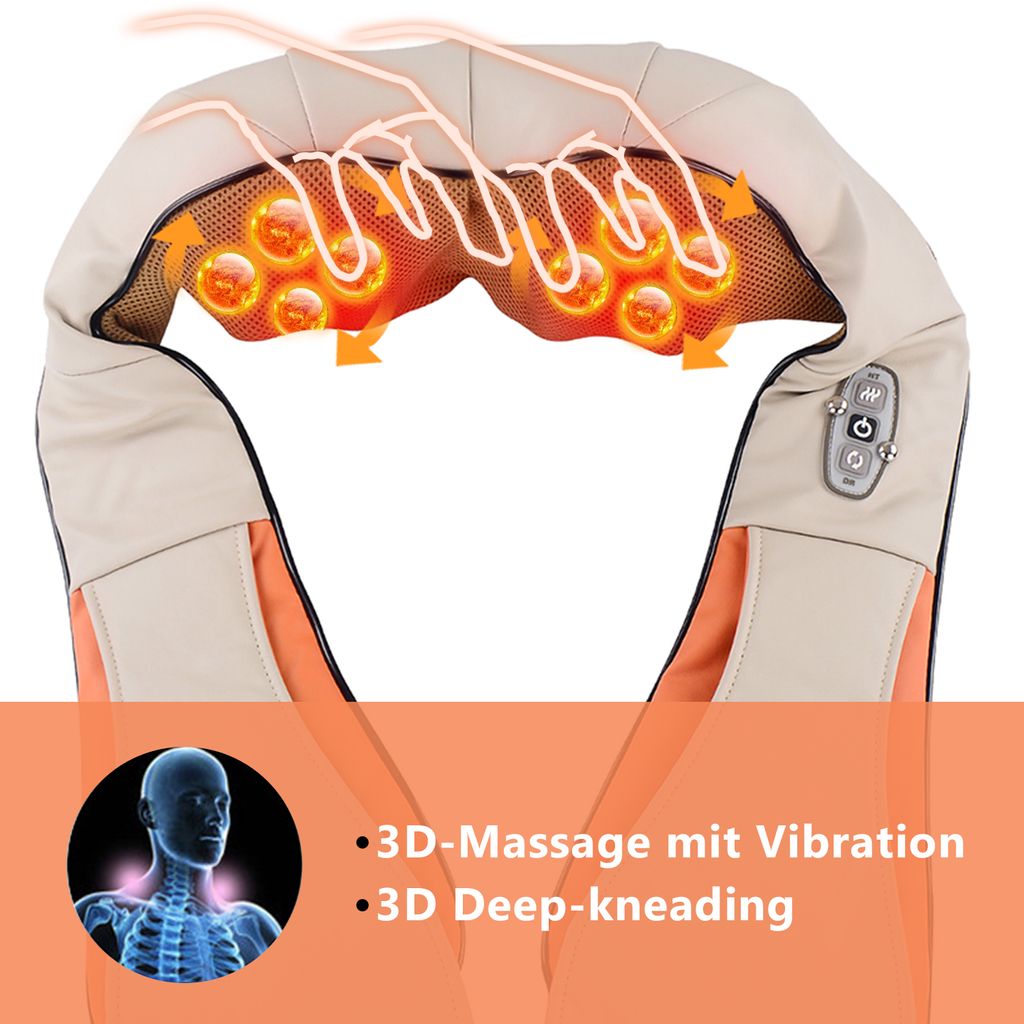 Auto Büro Massagesitzauflage mit Wärmefunktion+Vibration Nacken  Massagegerät