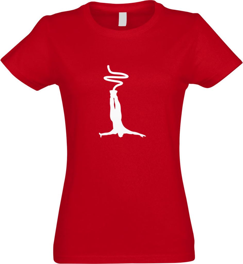 Kiwistar - T-Shirt tailliert - Damen - rot - Bungeespringen Springer - mit Motiv Bedruckt - Funshirt Design - Sport - Freizeit - Damen - M