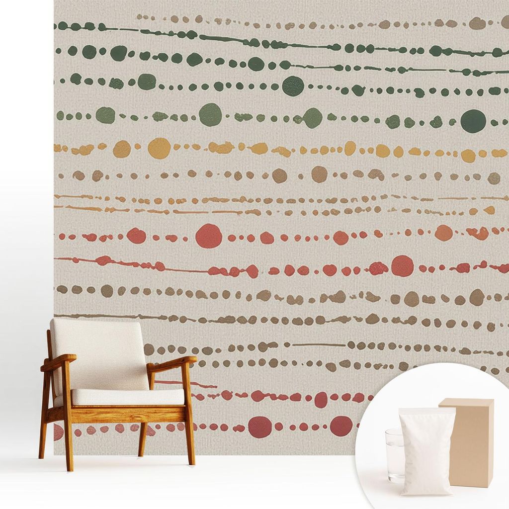 Fototapete - 250x250 cm - Tapete - Wandtapete - Wandbilder - Dekofolie - Tapete Folie - Wand - Dekoration - Wohnzimmer - Bunte Punkte