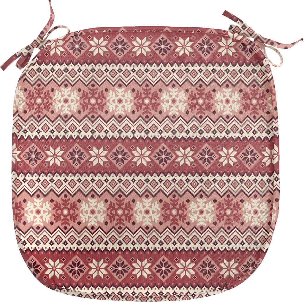 ABAKUHAUS nordisch Polster für Esszimmerstühle, Scandinavian Weihnachten Schnee, Dekoratives wasserfestes Kissen mit Riemen für Küchensitze, 40...