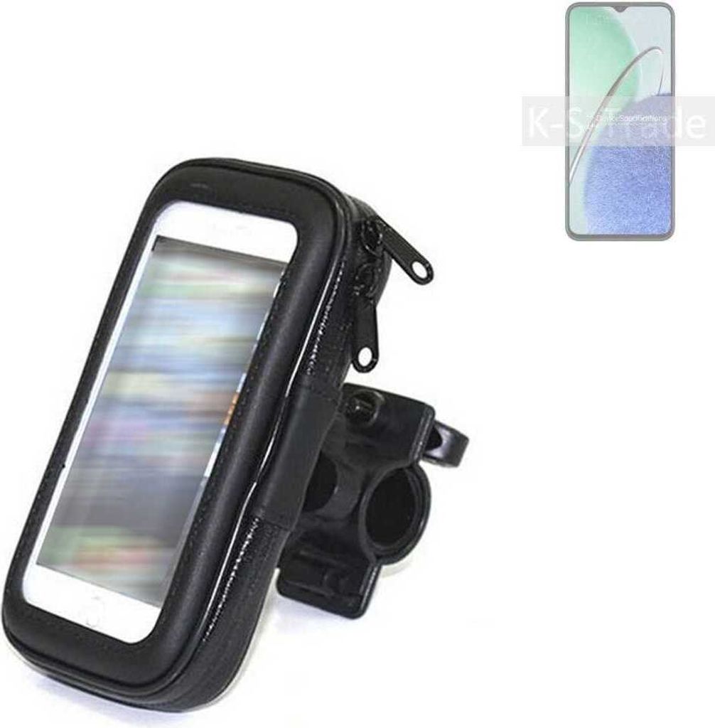 K-S-Trade Fahrrad-Halterung kompatibel mit Huawei nova Y61 Handy-Halterung Halter Lenkstange Fahrradhalterung Motorrad Bike Mount Wasserabweisend
