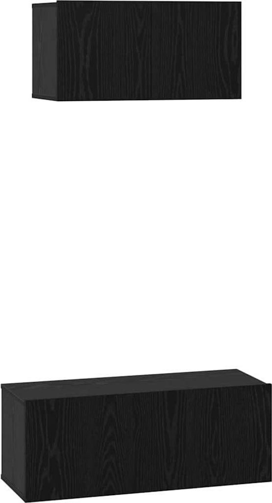 vidaXL TV-Schrankset 2 pcs Schwarz Eichen-Optik Holzwerkstoff