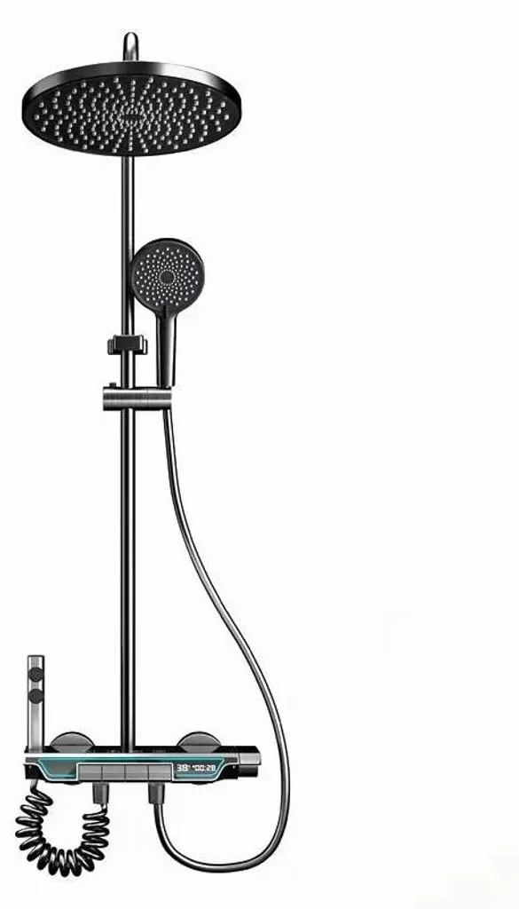 Douche avec écran numérique pour régler la température et éviter brûlure