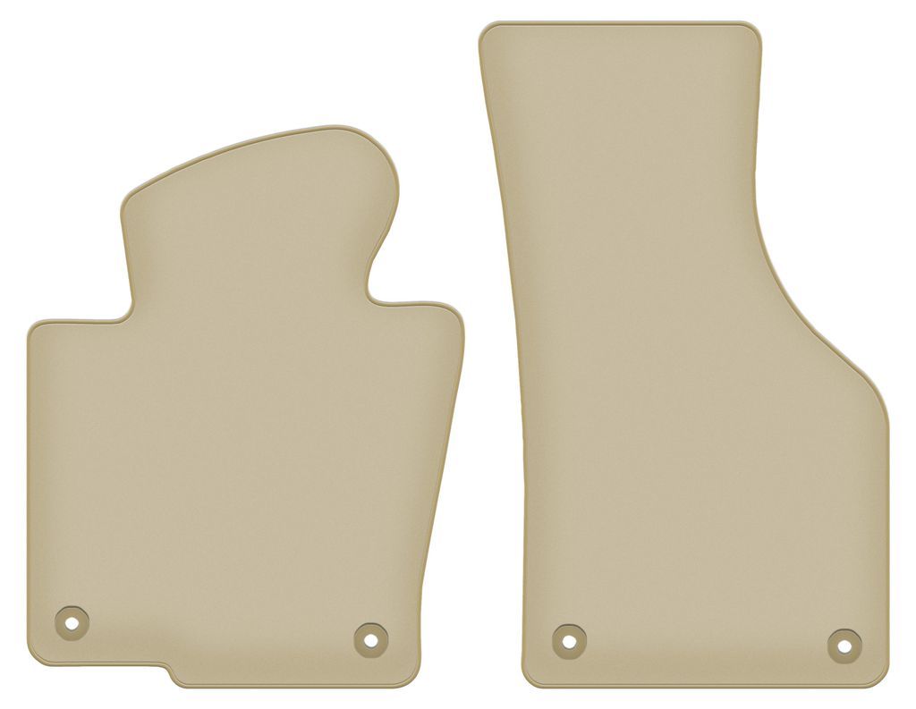 Velours-Fußmatten Vorne PREMIUM beige passend für Volkswagen Passat CC (2008-2012, Coupe) – mit Befestigungen – passgenau