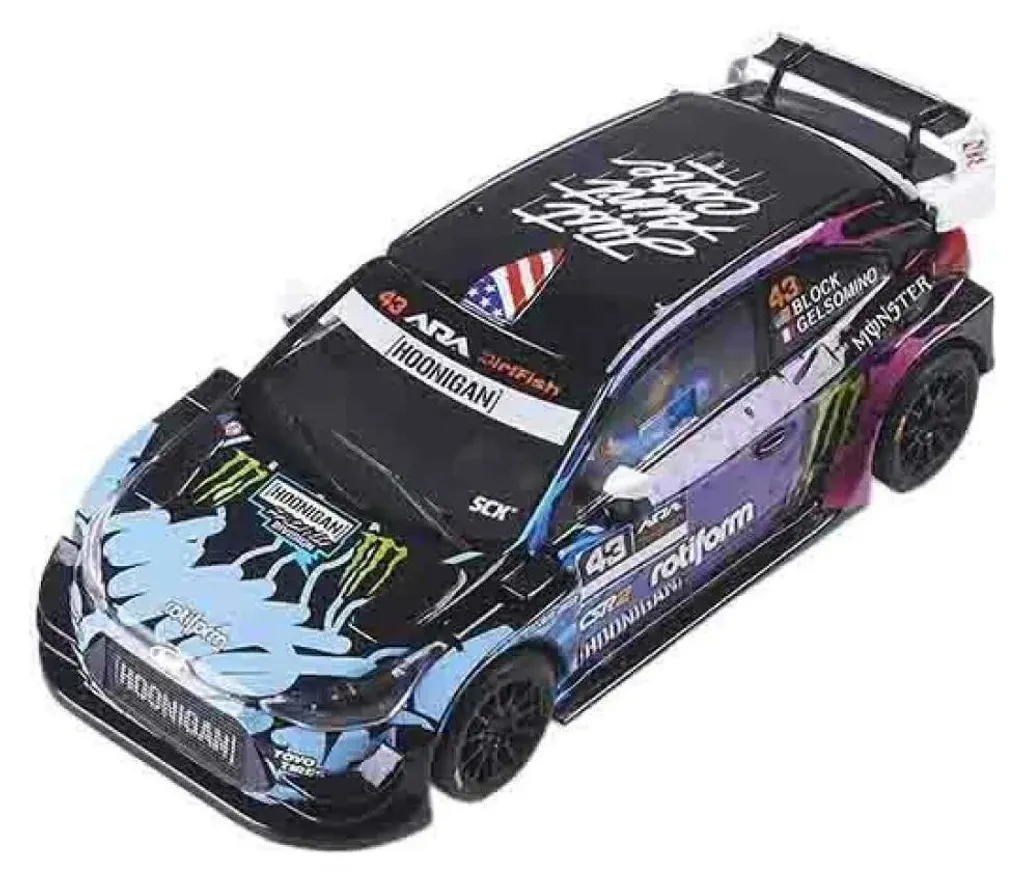 Voiture Slot Scalextric Hyundai i20 WRC - Stabilité et Vitesse Bleue