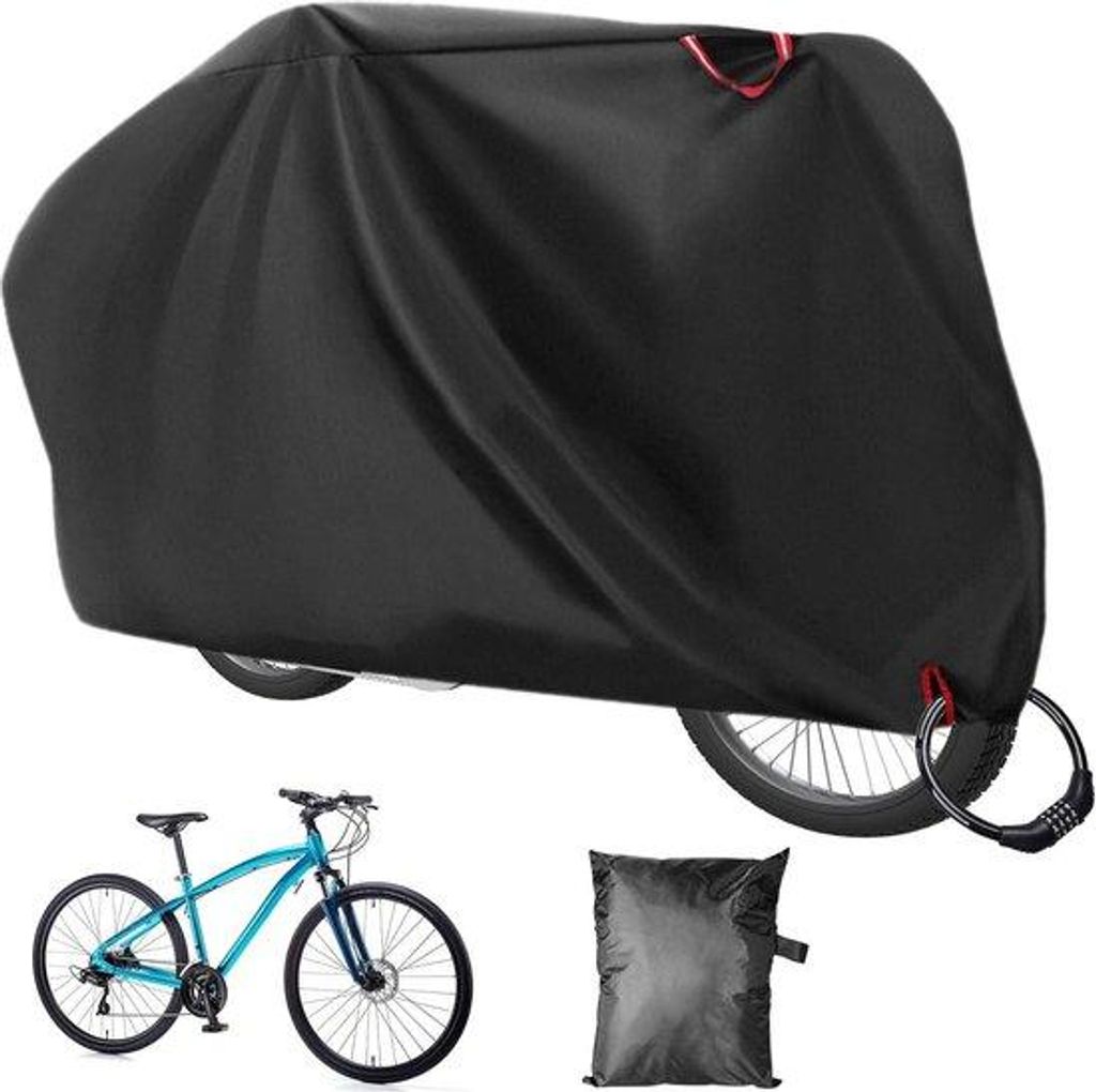 Wasserfeste Fahrradhaube - 210D Oxford-Stoff - 200 x 110 x 70 cm - abdichtendes Fahrradschutz - mit Schlossgitter - für alle Fahrräder
