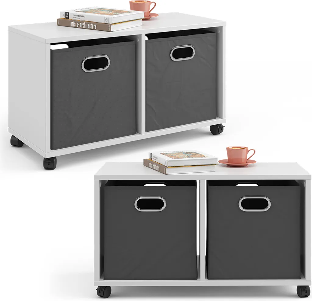 Table basse pour canapé blanc Vicco 72x30 cm - Meuble gain de place - 6